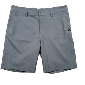 Adidas Golf Shorts Mens 34 Gray Tech 3 Stripes Casual Athletic Active
